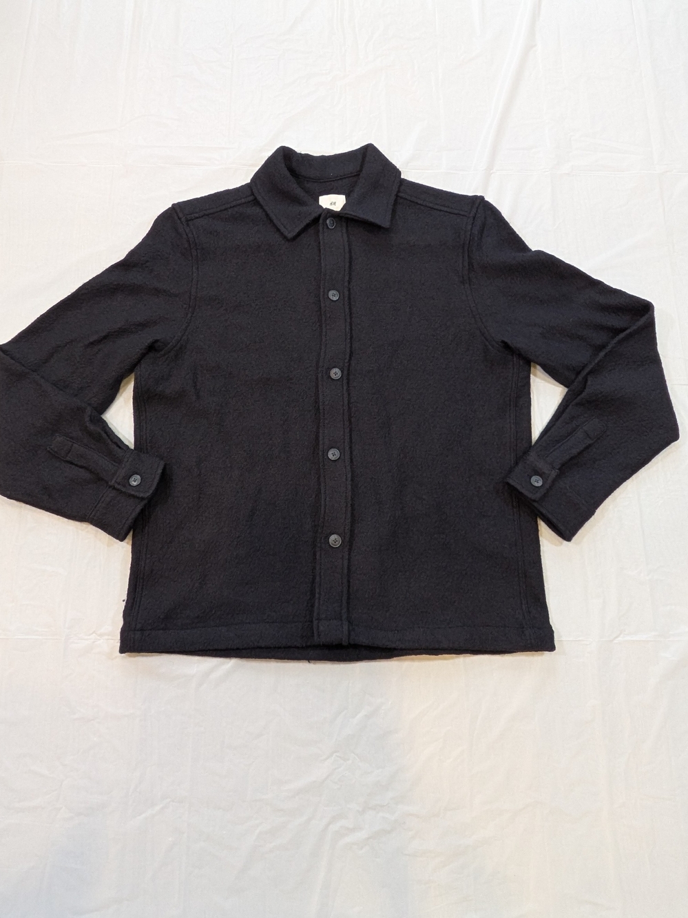 NWT H&M Men’s Wool Blend Shacket Shirt Jacket Navy Blue Size Medium